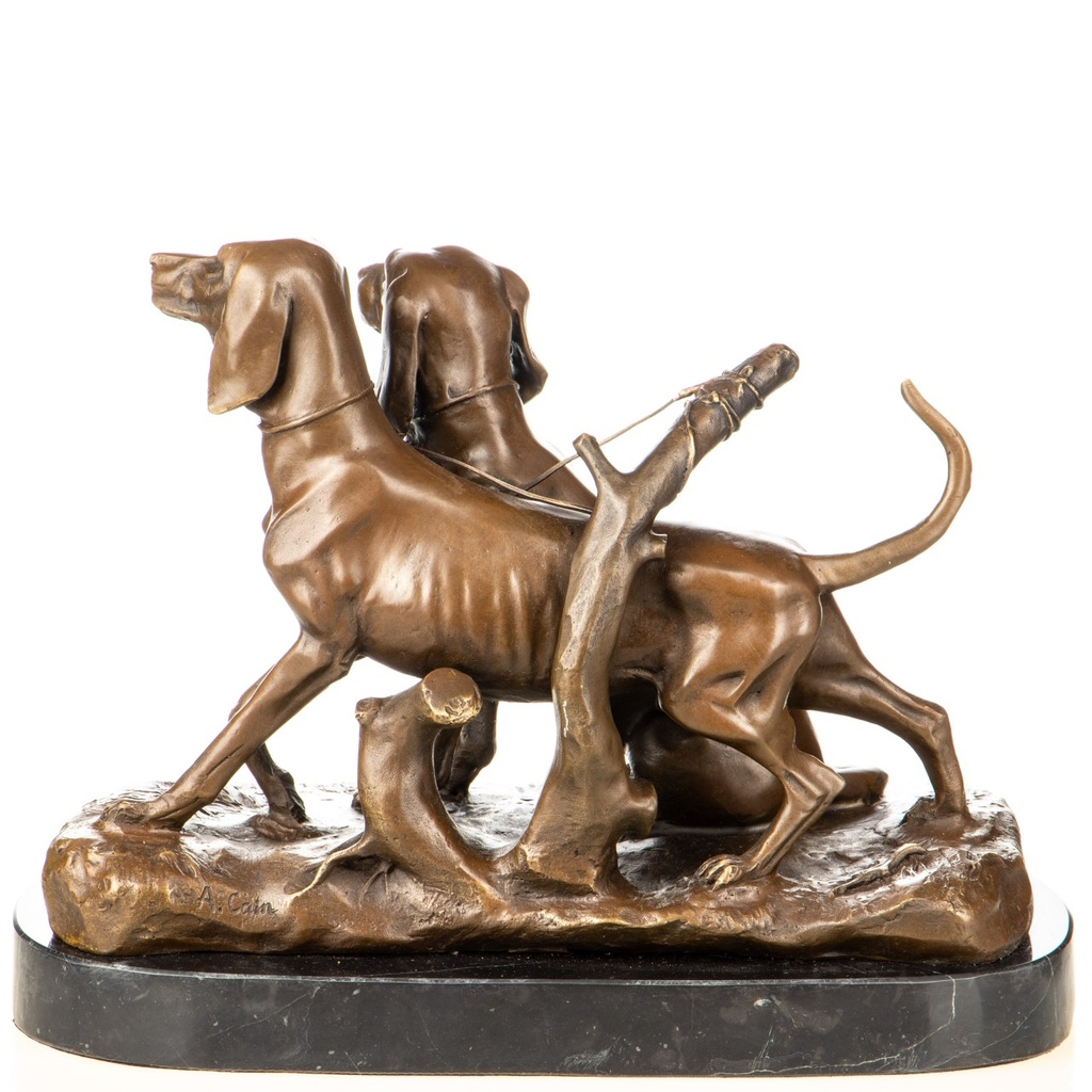 [LA-1822771] Bronzeskulptur Bronzefigur Jagdhunde Bild 4