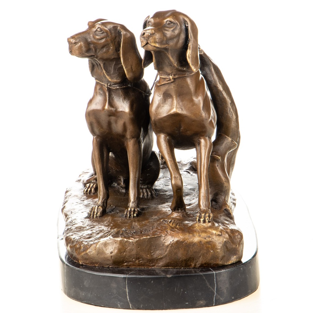 [LA-1822771] Bronzeskulptur Bronzefigur Jagdhunde Bild 5