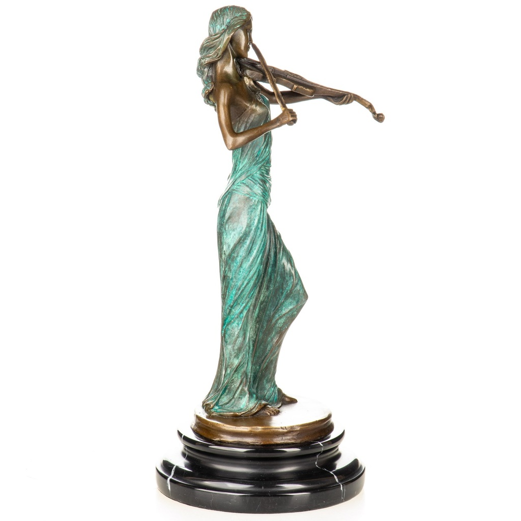 [LA-1822775] Farbige Bronzefigur Geigerin Bild 3