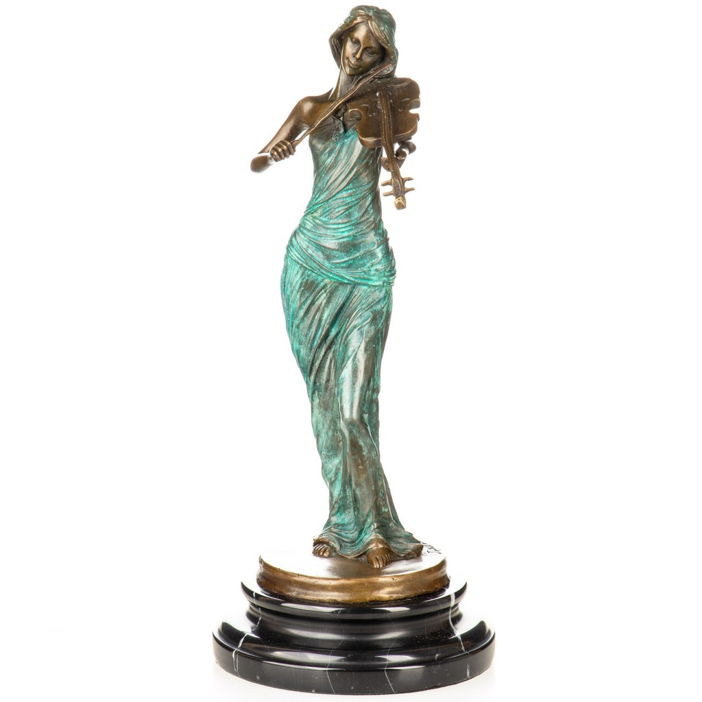 [LA-1822775] Farbige Bronzefigur Geigerin Bild 5