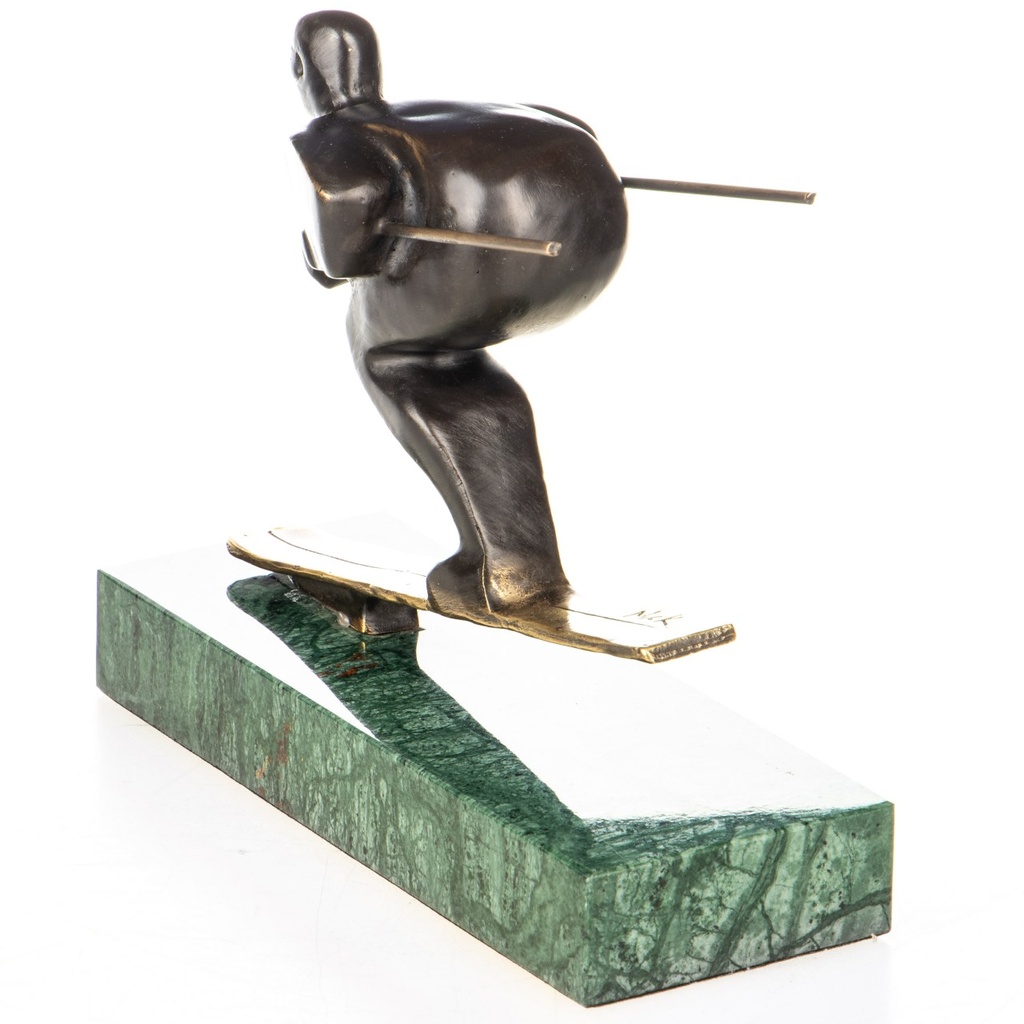 [LA-1822776] Moderne Bronzefigur Skifahrer Bild 3