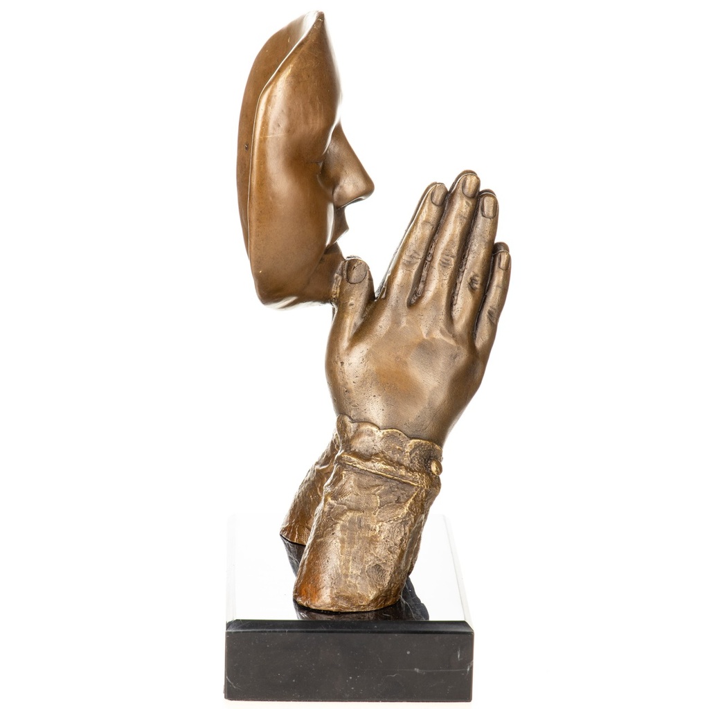 [LA-1822777] Moderne Bronzefigur Gesicht betend Bild 2
