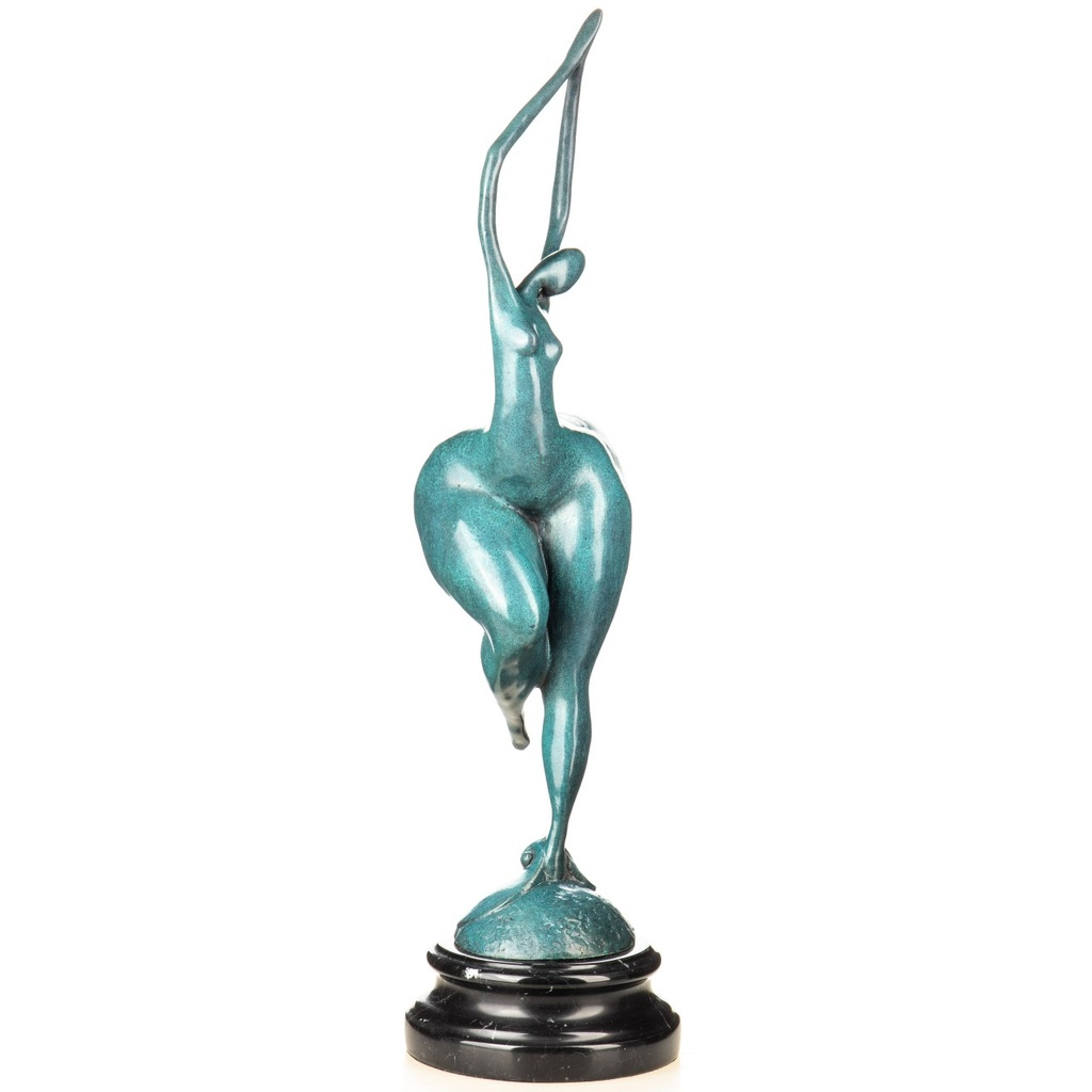 [LA-1822778] Moderne Bronzefigur abstrakter weiblicher Akt mit grüner Patina Bild 3