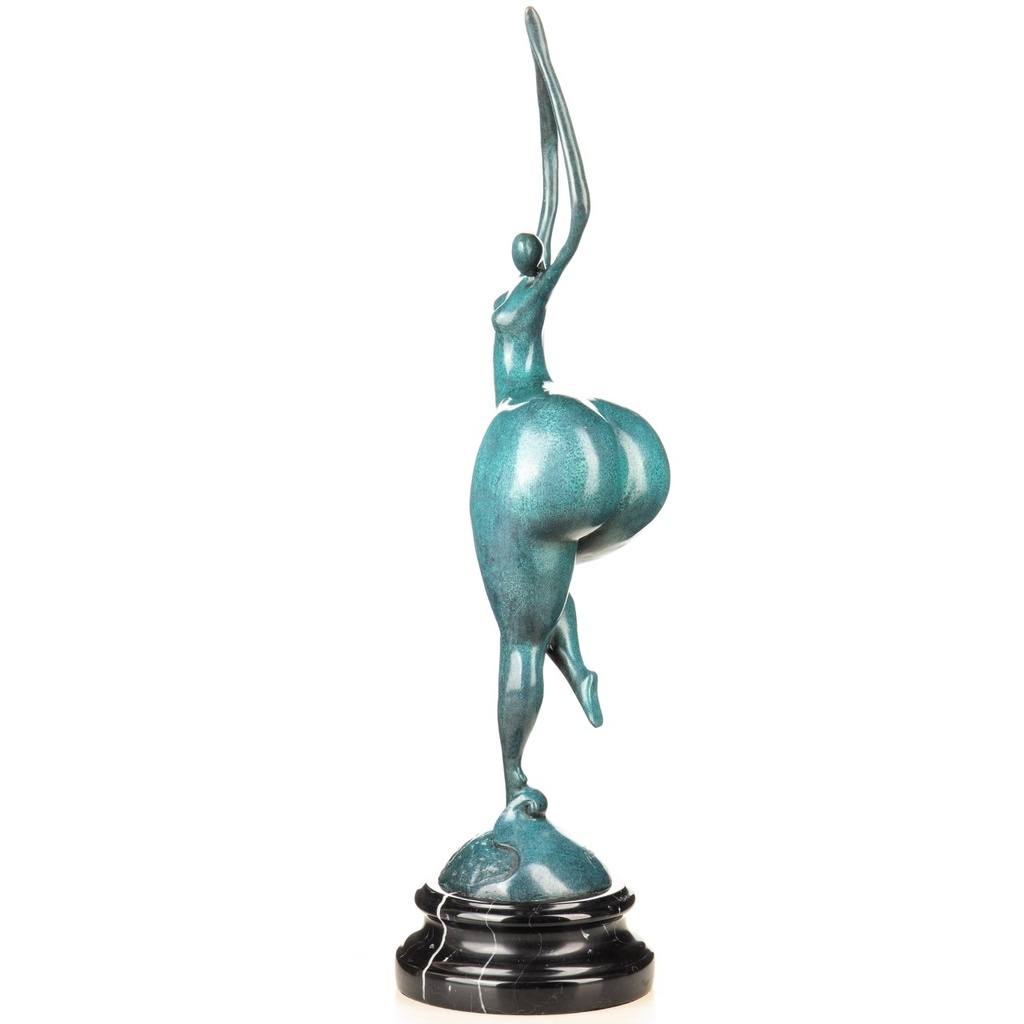 [LA-1822778] Moderne Bronzefigur abstrakter weiblicher Akt mit grüner Patina Bild 5