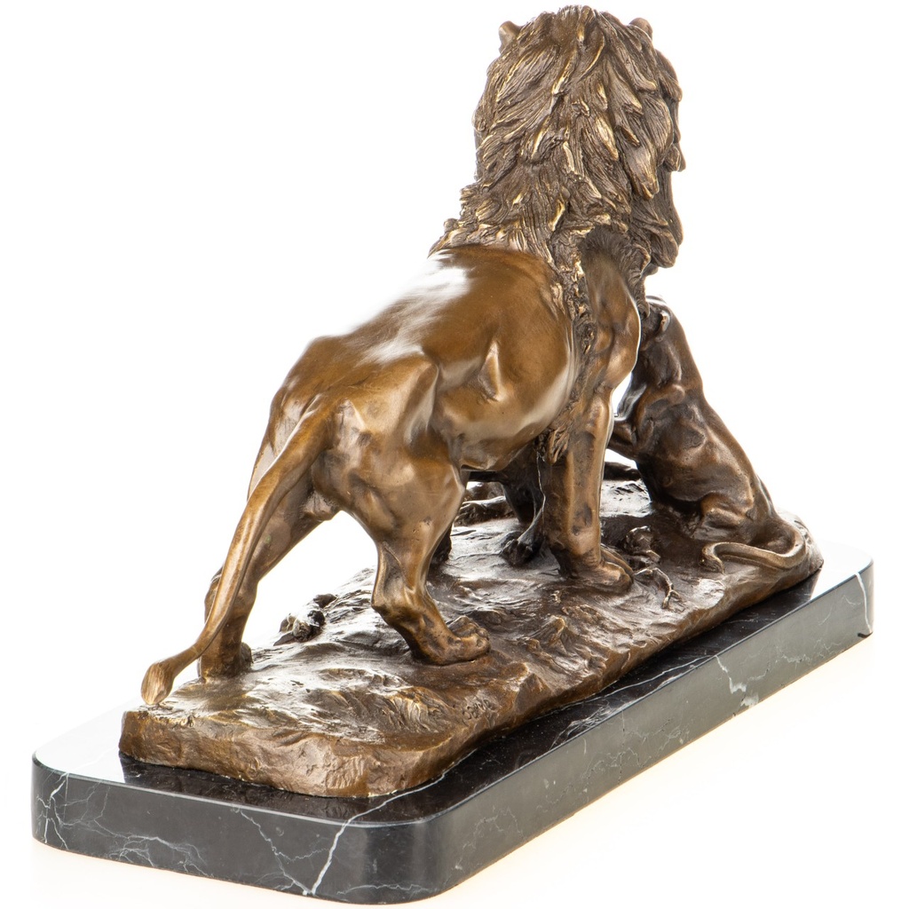 [LA-1822782] Bronzeskulptur Bronzefigur Löwe mit Löwenwelpen Bild 2