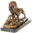 [LA-1822782] Bronzeskulptur Bronzefigur Löwe mit Löwenwelpen Bild 5