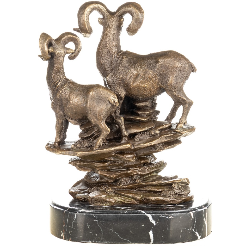 [LA-1822783] Bronzeskulptur Bronzefigur Steinböcke Bild 4
