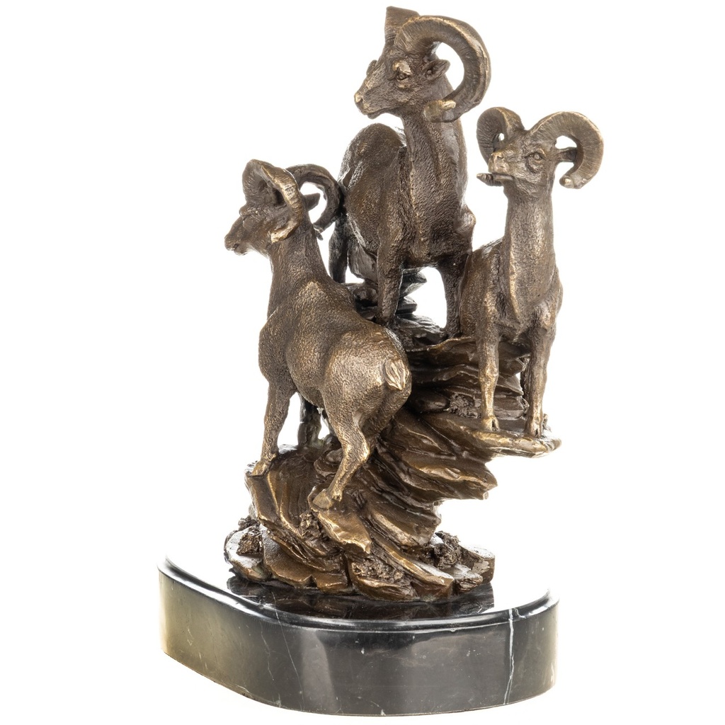 [LA-1822783] Bronzeskulptur Bronzefigur Steinböcke Bild 5