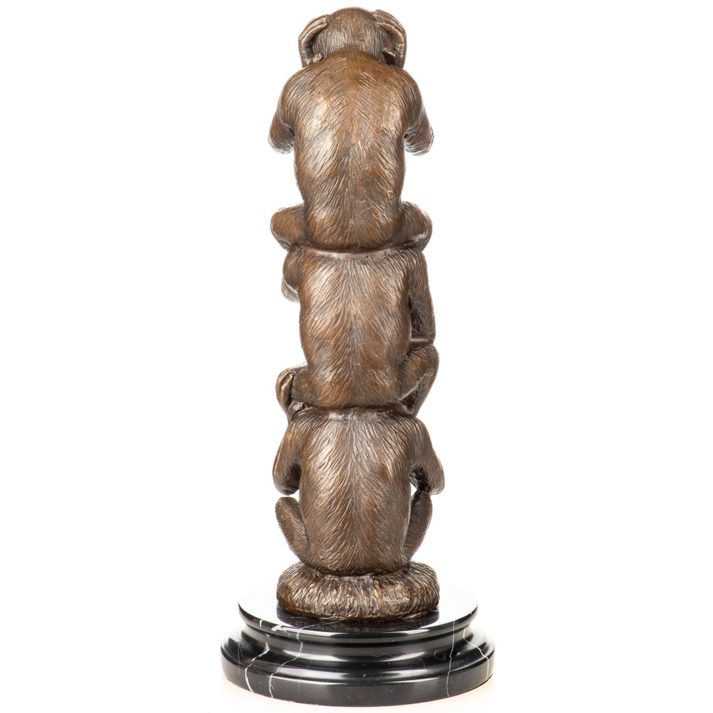 [LA-1822797] Bronzeskulptur Bronzefigur drei Affen Bild 3