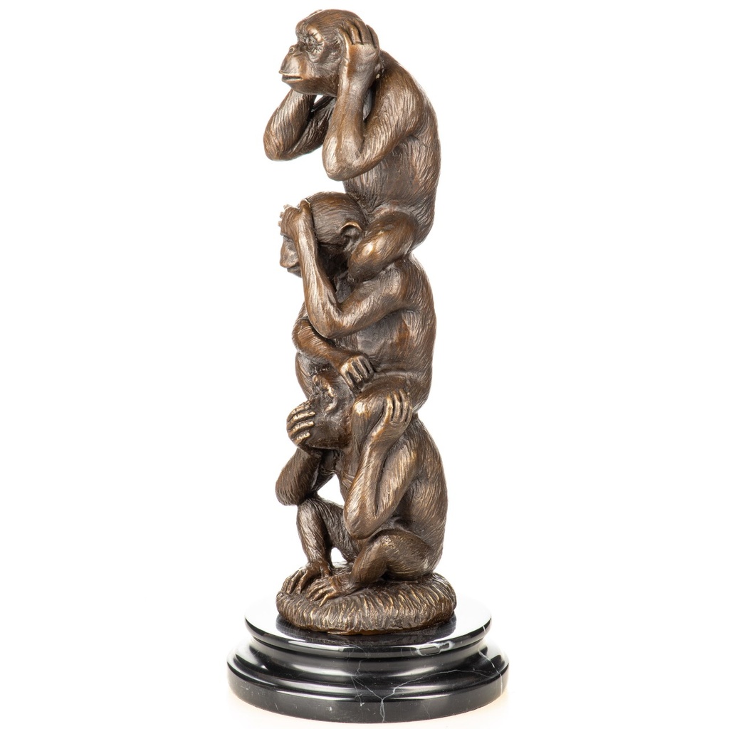 [LA-1822797] Bronzeskulptur Bronzefigur drei Affen Bild 4