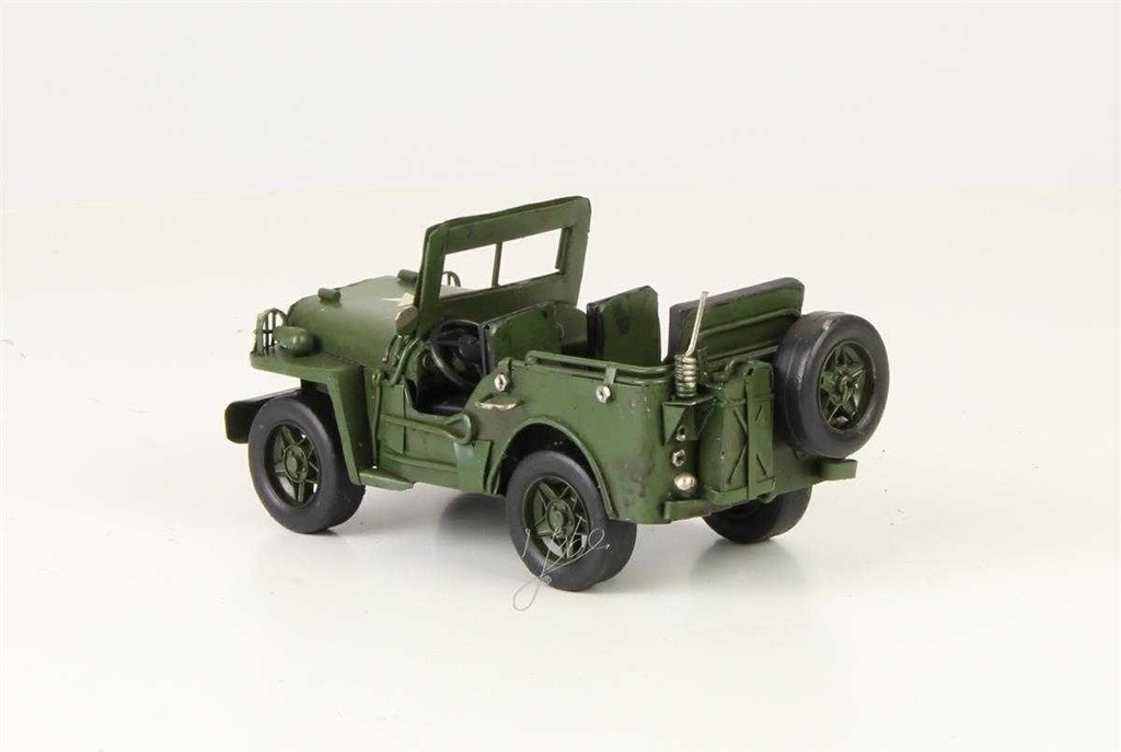 [LA-39130] Blechmodell Blechauto Oldtimer Militär Armee Geländewagen 8,2x8,5x16,6 cm Bild 4