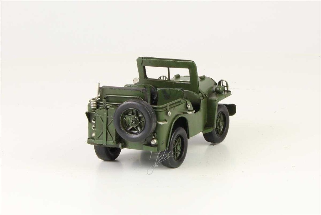 [LA-39130] Blechmodell Blechauto Oldtimer Militär Armee Geländewagen 8,2x8,5x16,6 cm Bild 7
