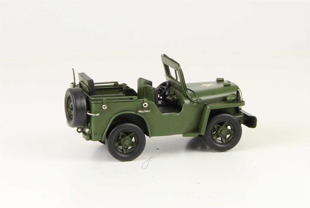 [LA-39130] Blechmodell Blechauto Oldtimer Militär Armee Geländewagen 8,2x8,5x16,6 cm Bild 9
