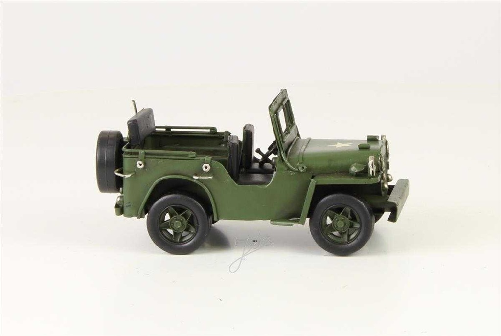 [LA-39130] Blechmodell Blechauto Oldtimer Militär Armee Geländewagen 8,2x8,5x16,6 cm Bild 10