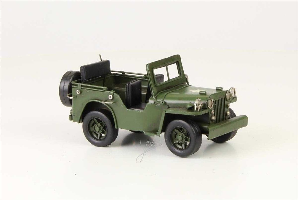 [LA-39130] Blechmodell Blechauto Oldtimer Militär Armee Geländewagen 8,2x8,5x16,6 cm Bild 11