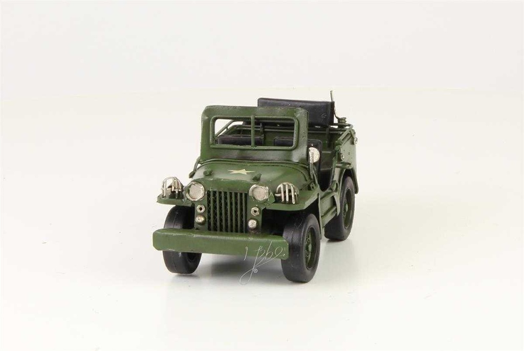 [LA-39130] Blechmodell Blechauto Oldtimer Militär Armee Geländewagen 8,2x8,5x16,6 cm Bild 14
