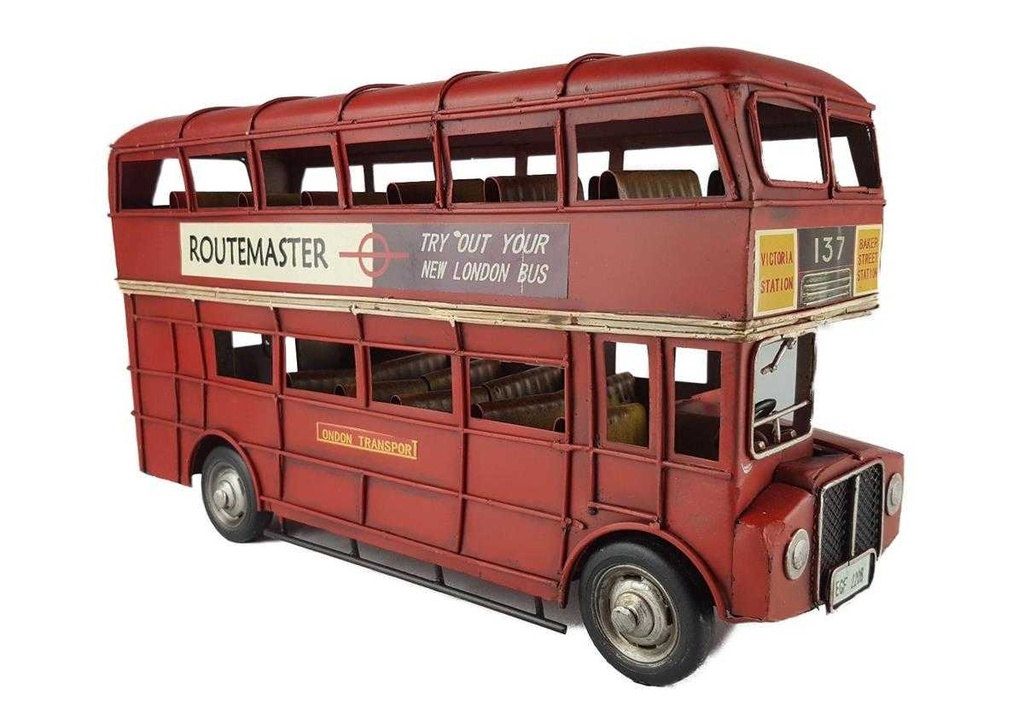 [LA-39161] Blechmodell Blechauto Modellauto Nutzfarzeug Autobus Doppeldecker Bild 7