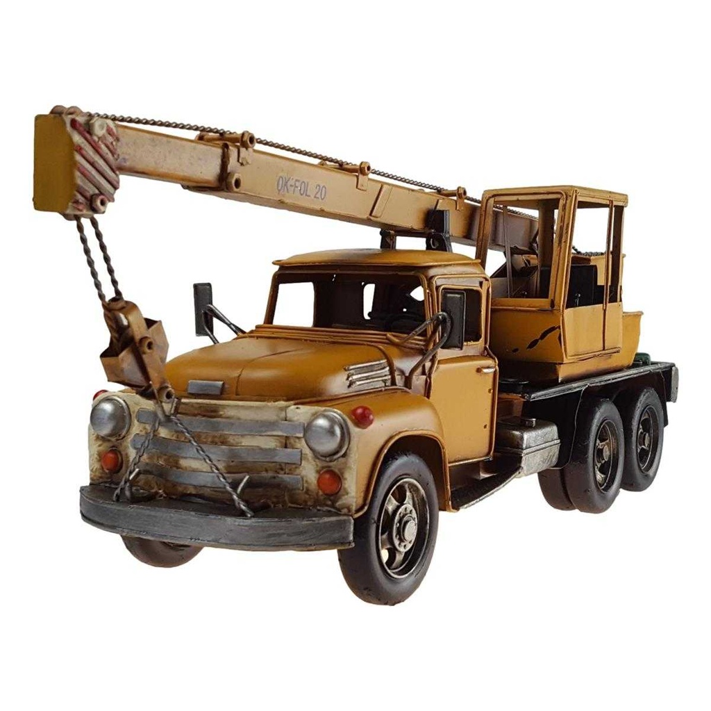 [LA-39176] Blechmodell Blechauto Modellauto Nutzfahrzeug mobiler Kranwagen Eisen Antik-Stil Bild 2