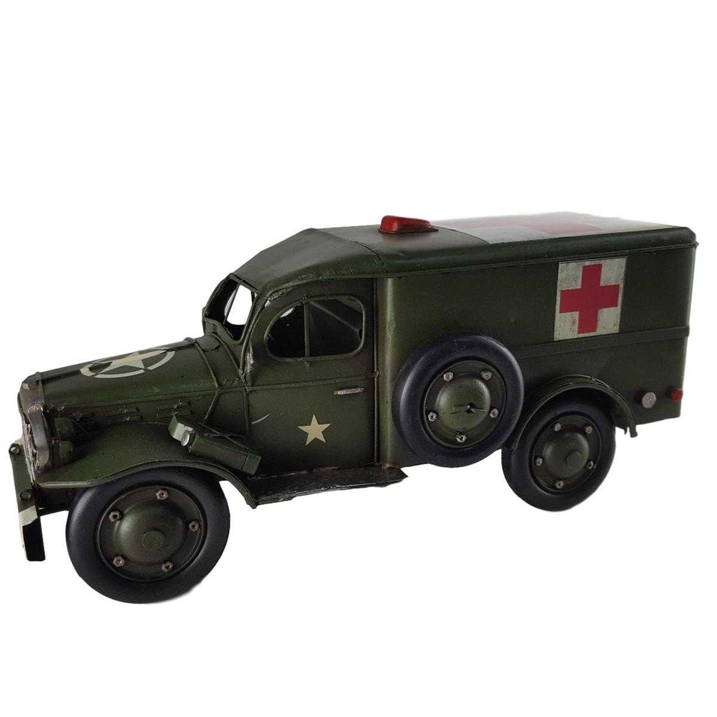 [LA-39177] Blechmodell Blechauto Modellauto Militär-Krankenwagen Grün Bild 2