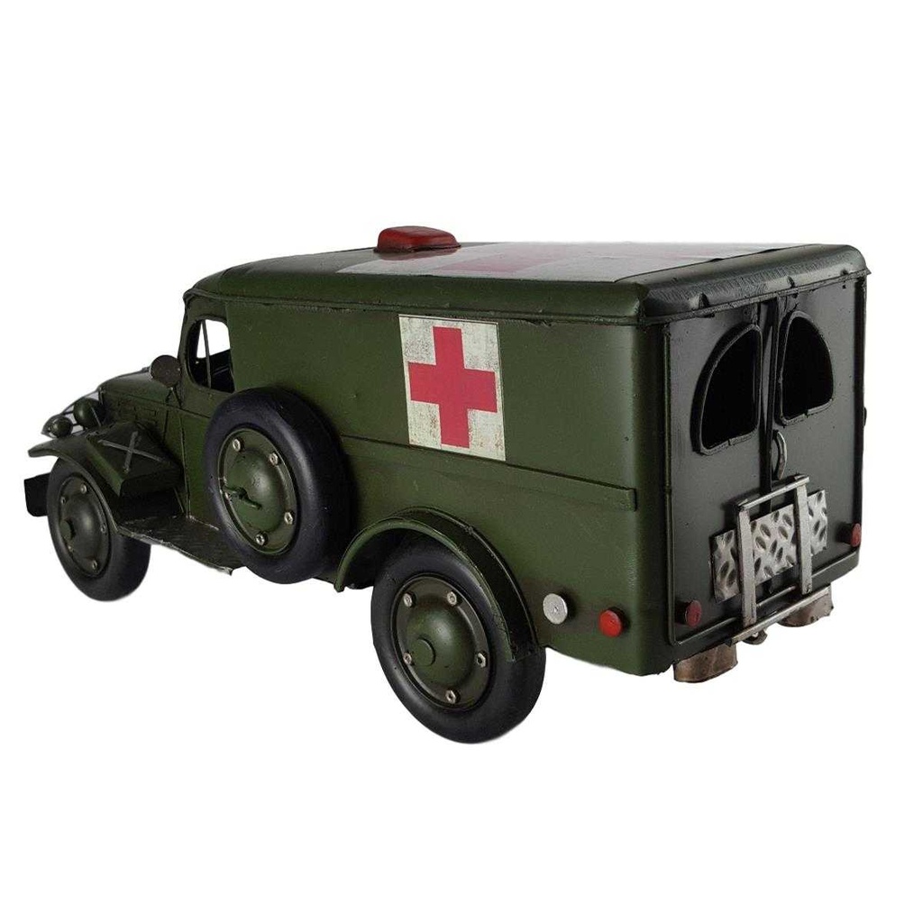 [LA-39177] Blechmodell Blechauto Modellauto Militär-Krankenwagen Grün Bild 3