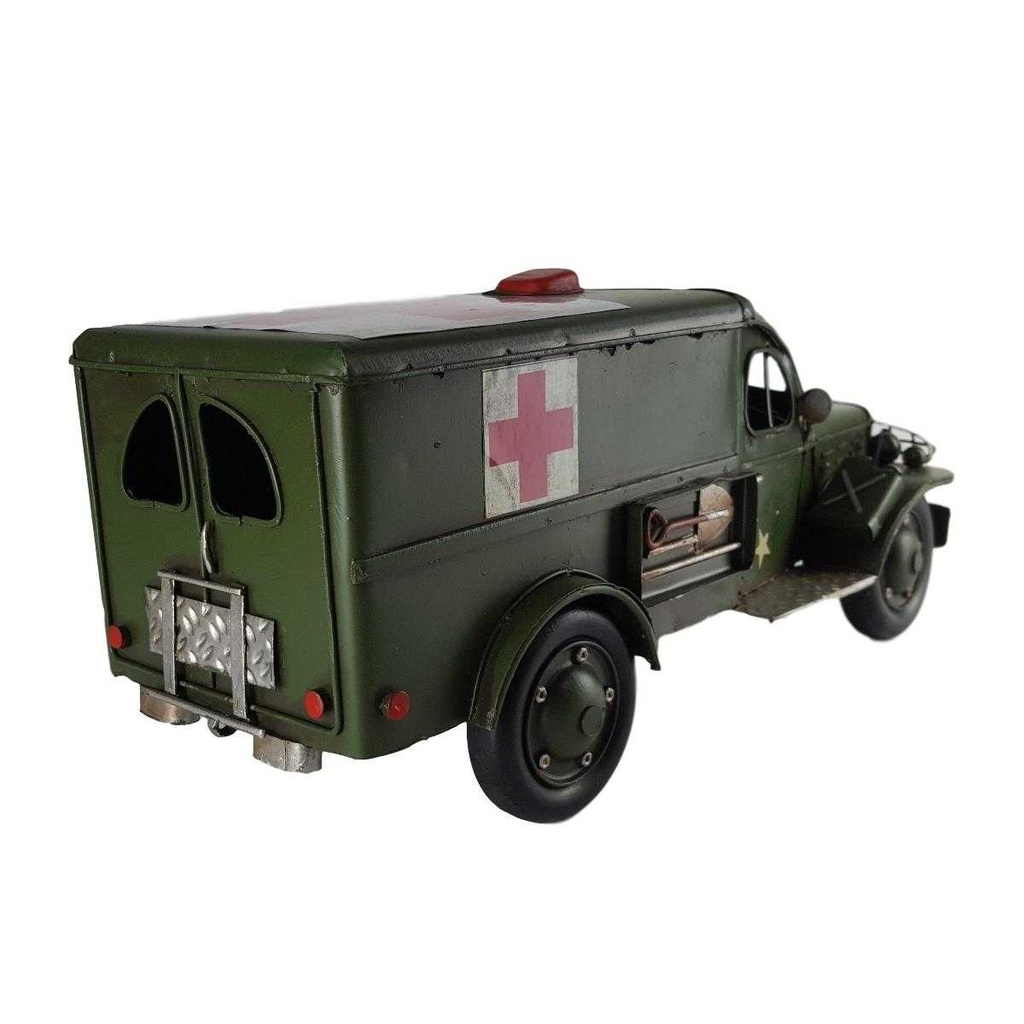 [LA-39177] Blechmodell Blechauto Modellauto Militär-Krankenwagen Grün Bild 4