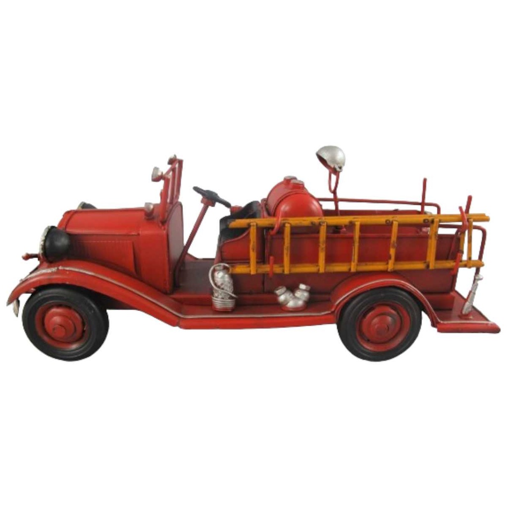 [LA-39185] Blechmodell Blechauto Feuerwehrwagen Antik-Stil Eisen H 9.9 B 9,6 L 26,5 cm Bild 2