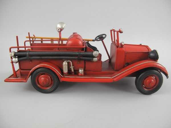 [LA-39185] Blechmodell Blechauto Feuerwehrwagen Antik-Stil Eisen H 9.9 B 9,6 L 26,5 cm Bild 4
