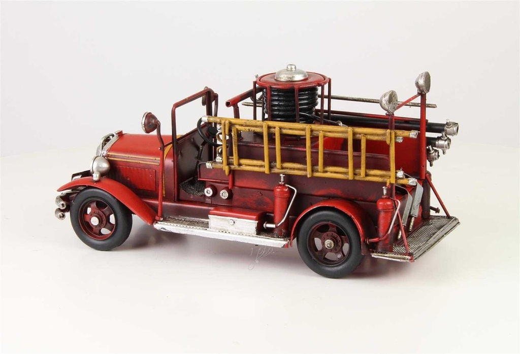 [LA-39186] Blechmodell Blechauto Feuerwehrwagen Antik-Stil Eisen L 36x17x15 cm Bild 3