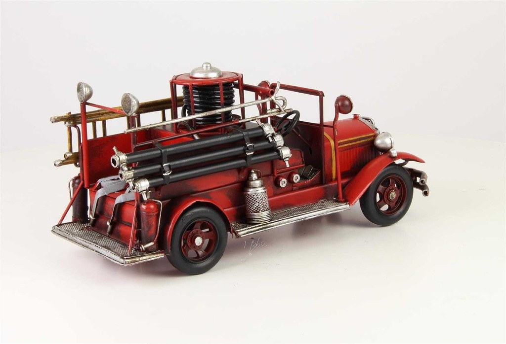 [LA-39186] Blechmodell Blechauto Feuerwehrwagen Antik-Stil Eisen L 36x17x15 cm Bild 5