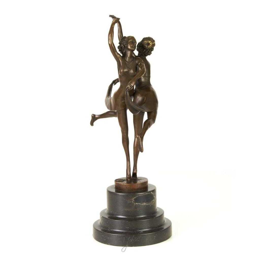 [LA-39226] Bronzeskulptur Bronzefigur Tanzende Frauen Mädchen Schwestern Western-Stil #39226 Bild 12