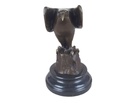 [LA-39236] Bronzeskulptur Bronzefigur Vogel Adler Sitzt Stein Bild 2