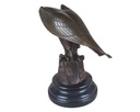 [LA-39236] Bronzeskulptur Bronzefigur Vogel Adler Sitzt Stein Bild 7