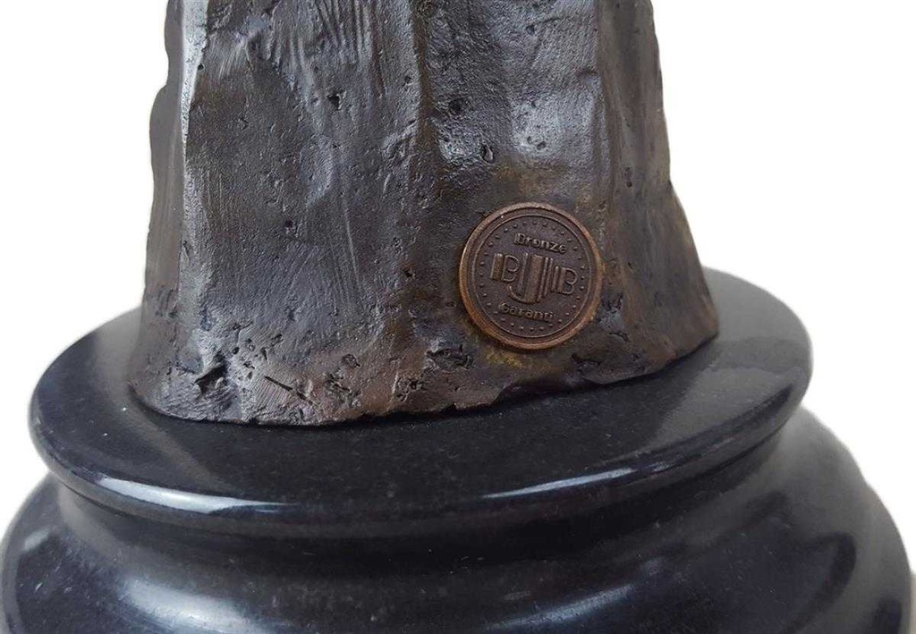 [LA-39236] Bronzeskulptur Bronzefigur Vogel Adler Sitzt Stein Bild 9