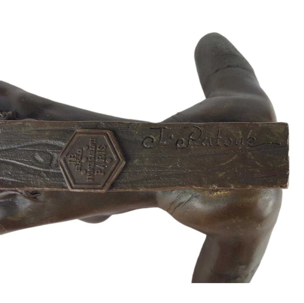 [LA-39244] Bronzeskulptur Bronzefigur Erotik Frau Sitzend Gefesselt Bild 6