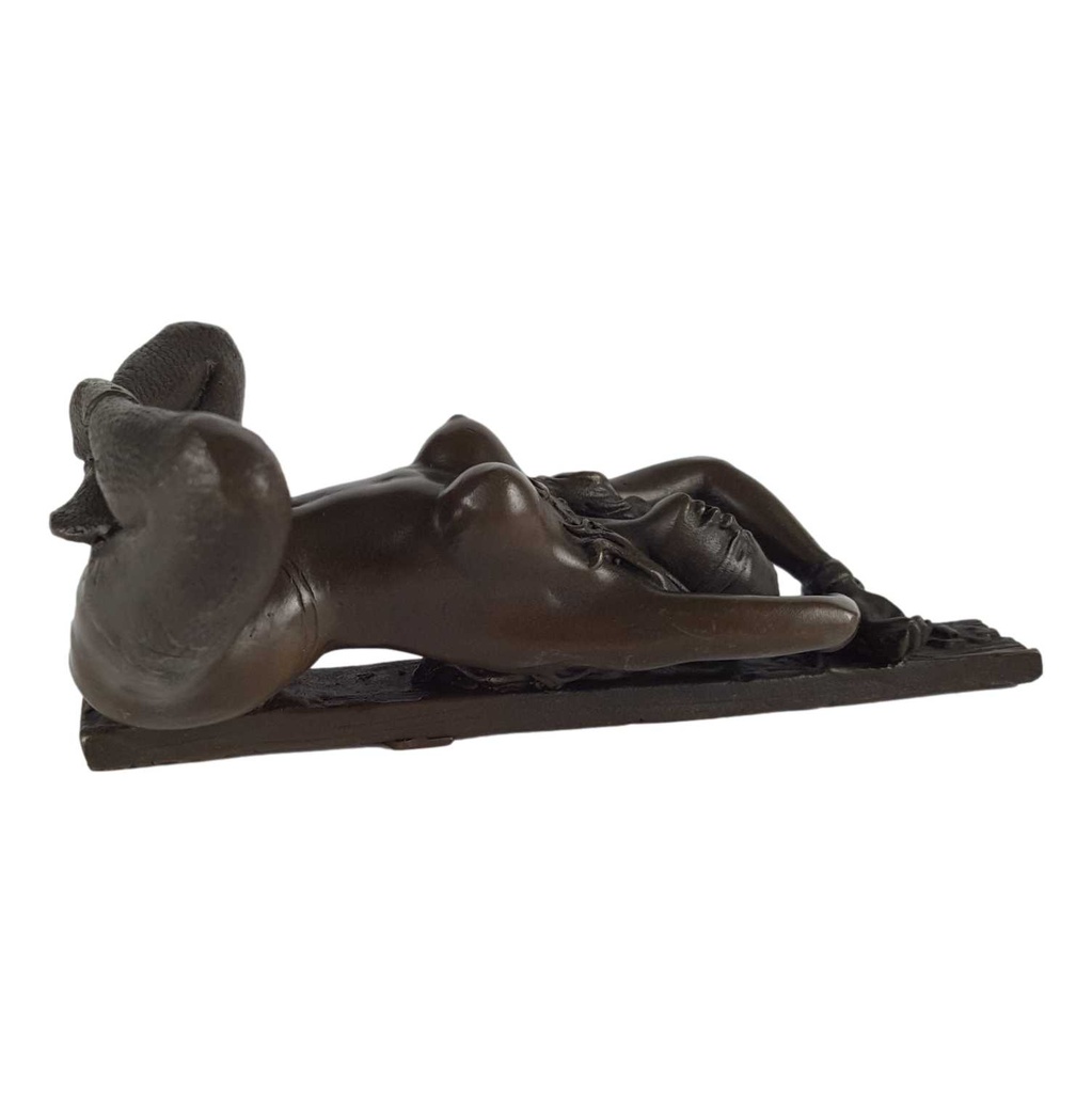 [LA-39244] Bronzeskulptur Bronzefigur Erotik Frau Sitzend Gefesselt Bild 8