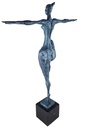 [LA-39246] Bronzeskulptur Bronzefigur grün patiniert Patina Frau Abstrakt-Stil Bild 4