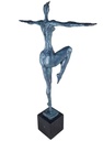 [LA-39246] Bronzeskulptur Bronzefigur grün patiniert Patina Frau Abstrakt-Stil Bild 6