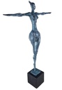 [LA-39246] Bronzeskulptur Bronzefigur grün patiniert Patina Frau Abstrakt-Stil Bild 8