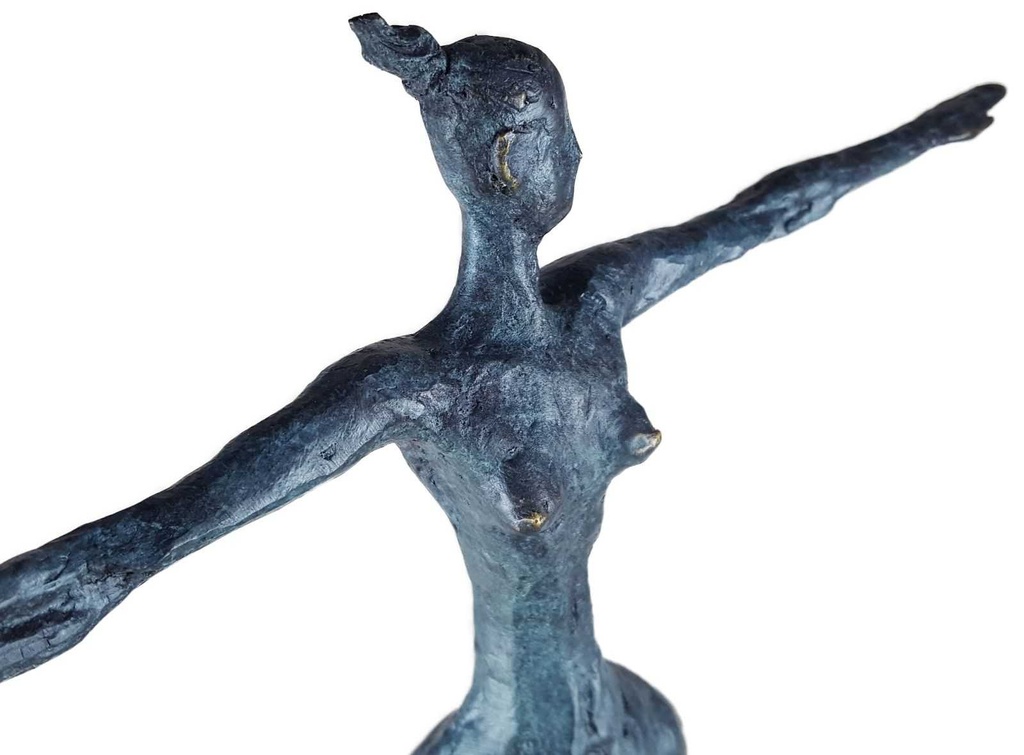 [LA-39246] Bronzeskulptur Bronzefigur grün patiniert Patina Frau Abstrakt-Stil Bild 9