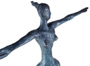 [LA-39246] Bronzeskulptur Bronzefigur grün patiniert Patina Frau Abstrakt-Stil Bild 9