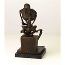 [LA-39247] Bronzeskulptur Bronzefigur Sitzender Denkender Skelettdenker Bild 6