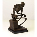 [LA-39247] Bronzeskulptur Bronzefigur Sitzender Denkender Skelettdenker Bild 8