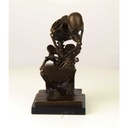 [LA-39247] Bronzeskulptur Bronzefigur Sitzender Denkender Skelettdenker Bild 13