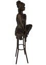 [LA-39252] Bronzeskulptur Bronzefigur Sitzende Frau auf Einem Barstuhl Bild 5