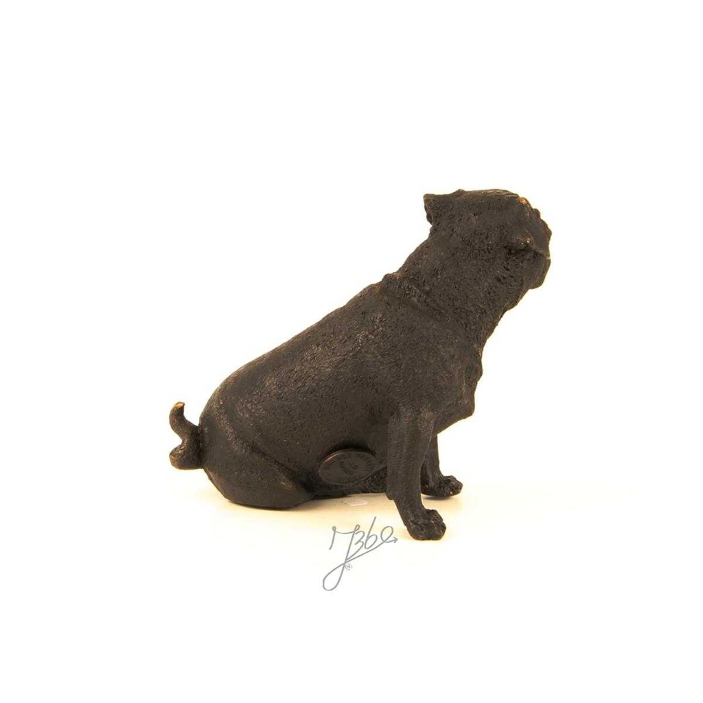 [LA-39255] Bronzeskulptur Bronzefigur Statue Tier Hund Mops L 10 Art-Deco-Stil H 8,5 cm Bild 10