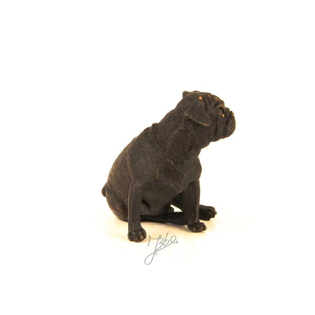 [LA-39255] Bronzeskulptur Bronzefigur Statue Tier Hund Mops L 10 Art-Deco-Stil H 8,5 cm Bild 12