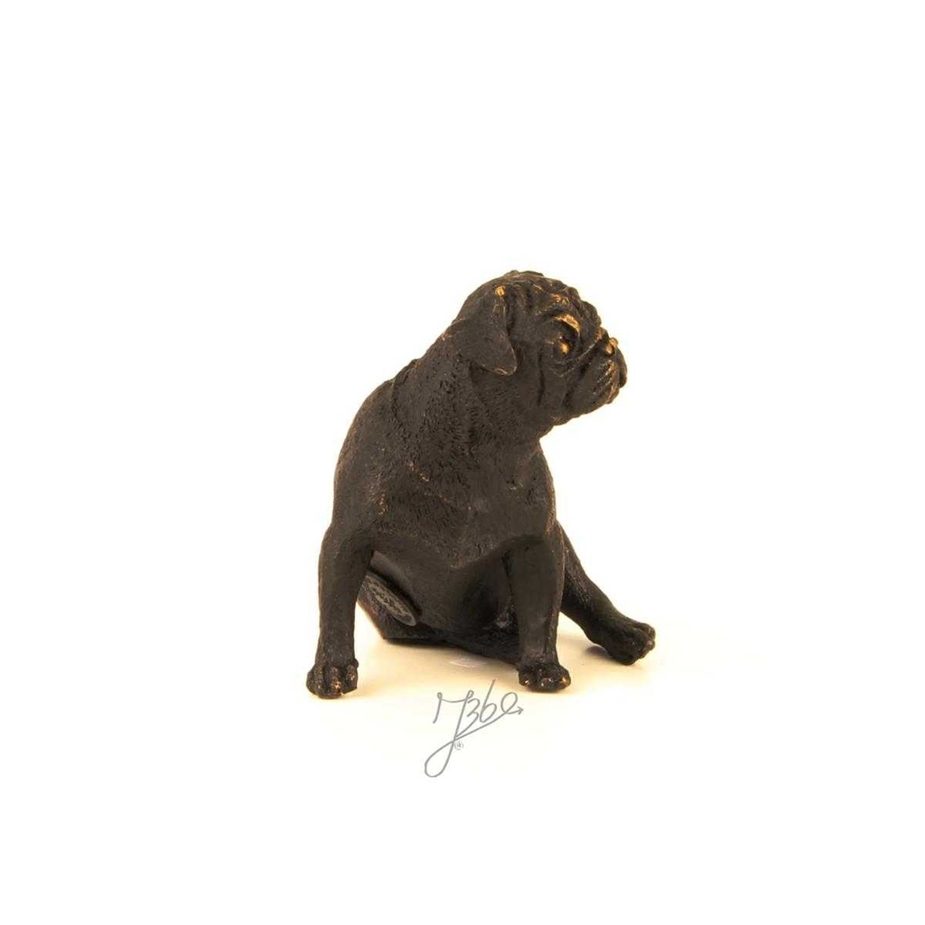 [LA-39255] Bronzeskulptur Bronzefigur Statue Tier Hund Mops L 10 Art-Deco-Stil H 8,5 cm Bild 13