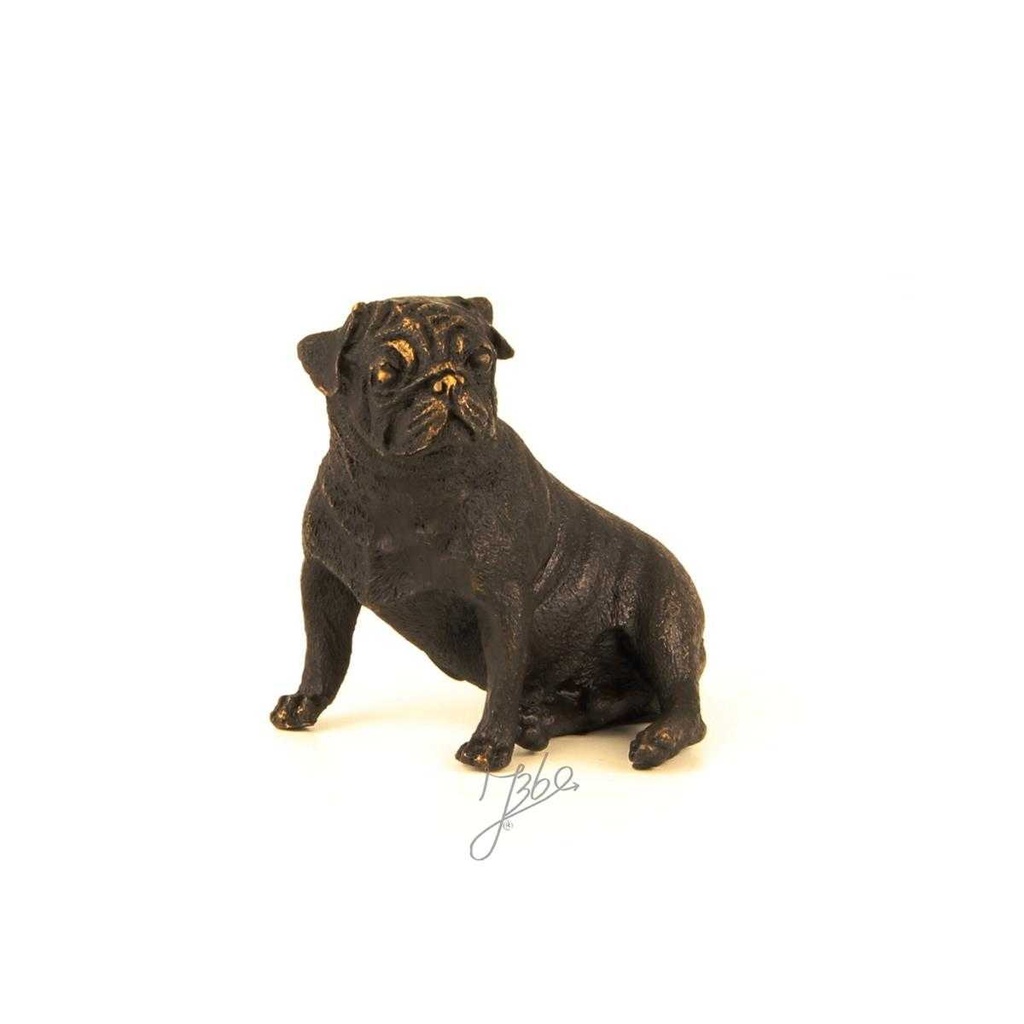 [LA-39255] Bronzeskulptur Bronzefigur Statue Tier Hund Mops L 10 Art-Deco-Stil H 8,5 cm Bild 15
