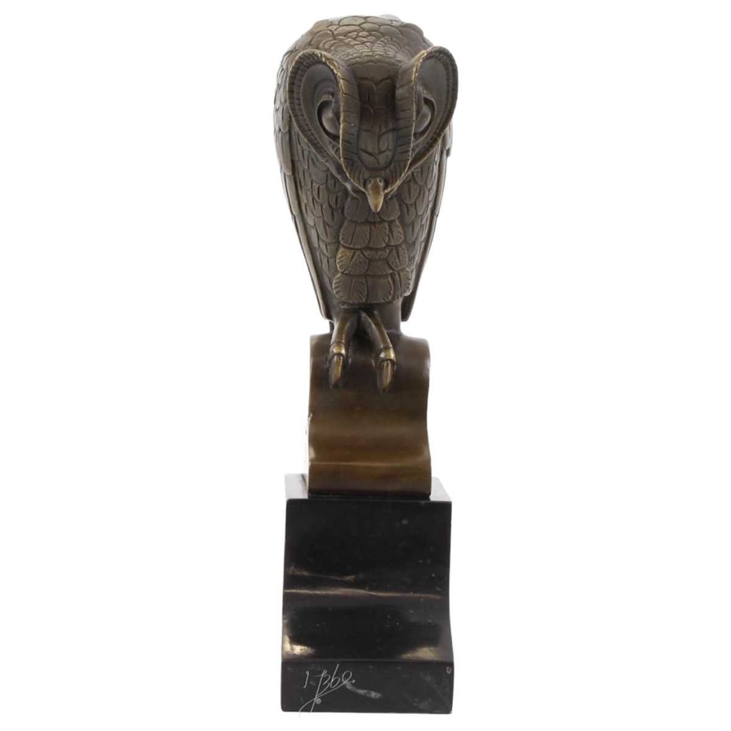 [LA-39259] Bronzeskulptur Bronzefigur Eule Uhu Kauz Abstrakt-Stil Bild 2