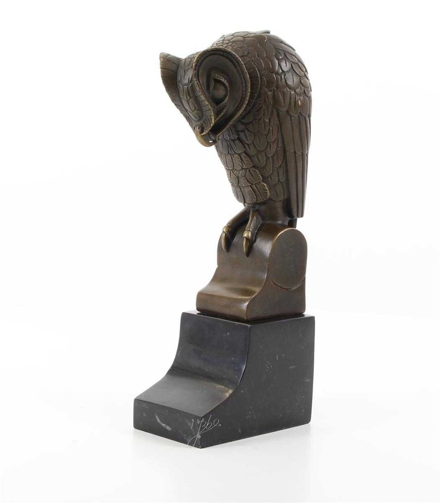 [LA-39259] Bronzeskulptur Bronzefigur Eule Uhu Kauz Abstrakt-Stil Bild 4